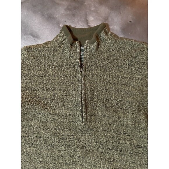 Woolrich Women's Sweater Knit Olive Green quarter zip size Large Mock Neck - Picture 1 of 6